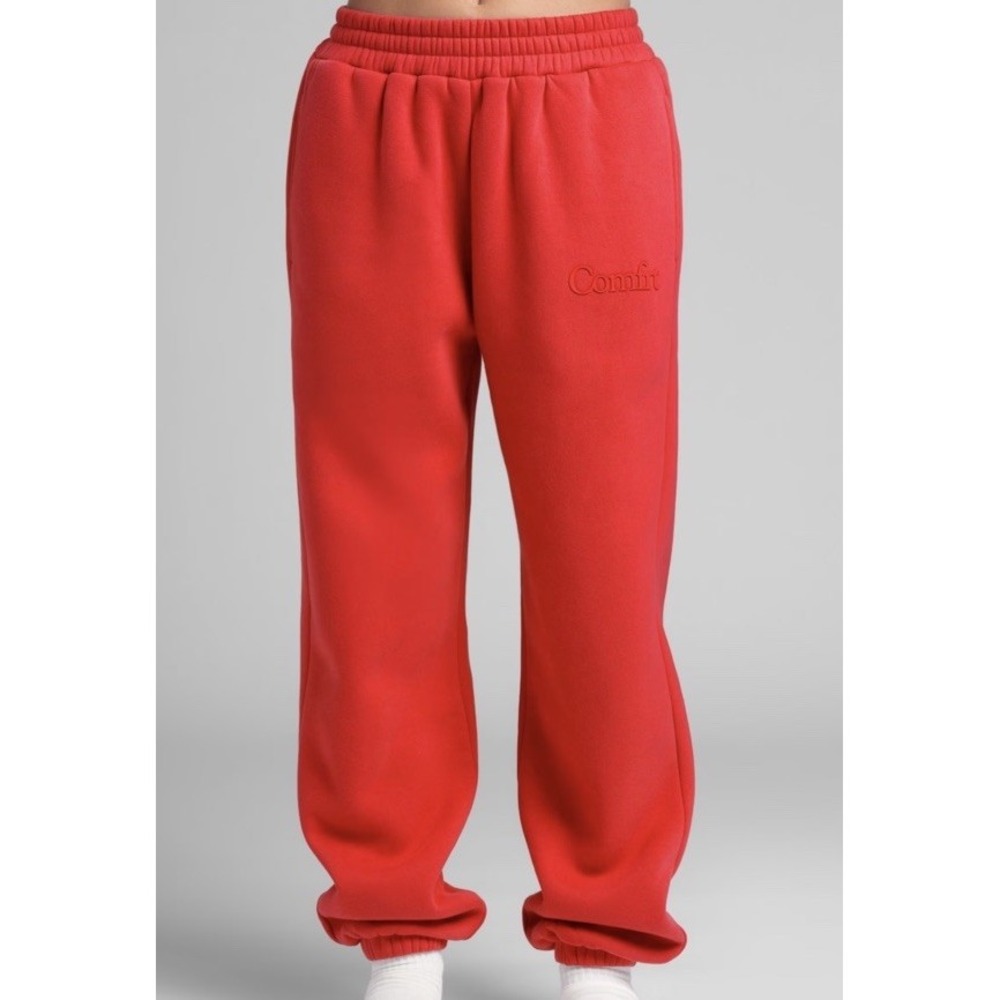 Comfrt Minimalist Sweatpants Crimson Red Size M Heavyweight Fleece Joggers